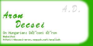 aron decsei business card